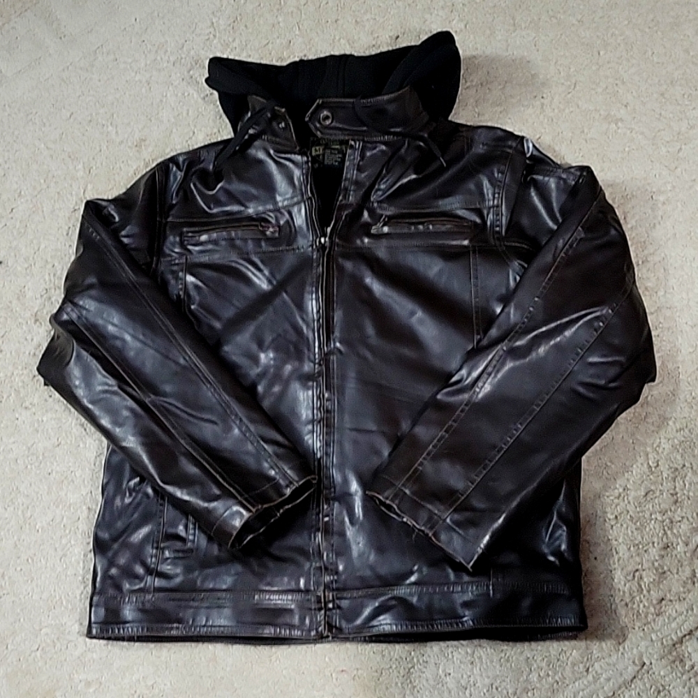 Maxxsel leather jacket, Men's L. Sweatshirt/sherpa zip out lining.